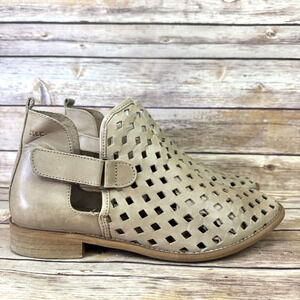Musse & Cloud Calia Womens Tan Leather Ankle Booties Boho Indie Festival 10